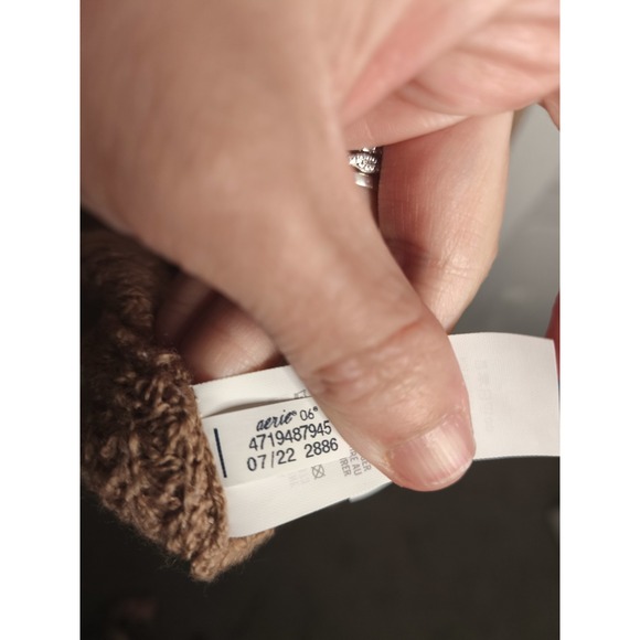 Aerie Cozy Up Waffle Quarter Zip Sweater Oversized Mock neck Top Woman's Size M - Picture 11 of 13